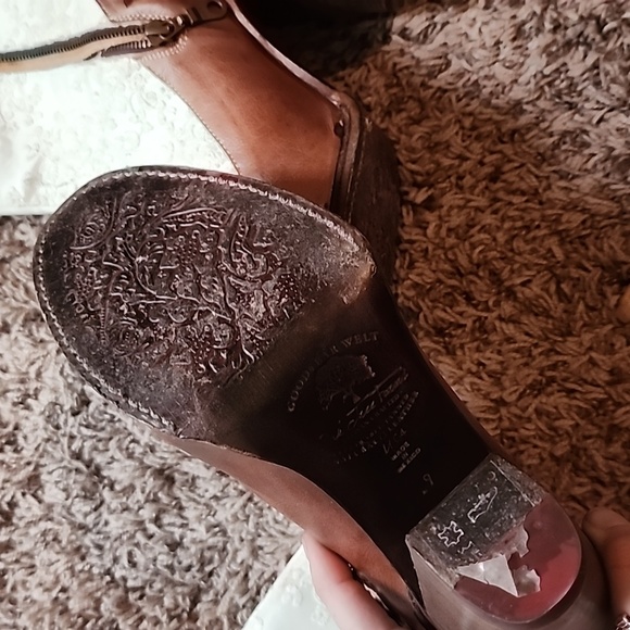 Oaktree farms brown and cream lace boots - Picture 3 of 5